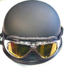 Vācu moto ķivere ar Retro aizsargbrillēm 014