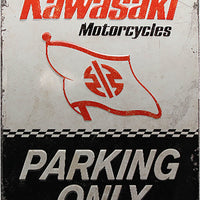 Metāla dekoratīvā plāksne KAWASAKI PARKING ONLY