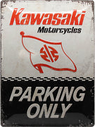 Metāla dekoratīvā plāksne KAWASAKI PARKING ONLY