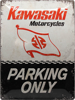 Metāla dekoratīvā plāksne KAWASAKI PARKING ONLY