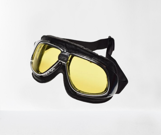Choppers moto brilles dzeltenas