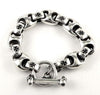 Sterling Silver Motorcycle Iron Cross Men Bracelet