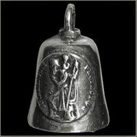 Baikeru tradīcija - Aizsargājošs zvaniņš (Gremlin Bell) ar Sv. Kristoferu - ceļotāju aizgādni