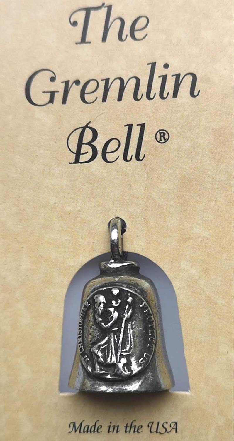 Baikeru tradīcija - Aizsargājošs zvaniņš (Gremlin Bell) ar Sv. Kristoferu - ceļotāju aizgādni