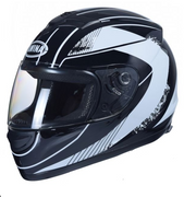 Slēgtā Moto Ķivere Meln-balta