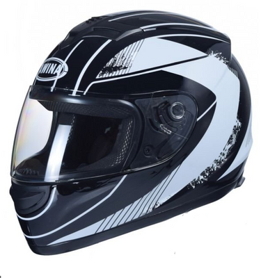Slēgtā Moto Ķivere Meln-balta