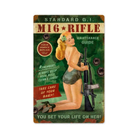 VINTAGE METAL SIGN - M16 GIRL