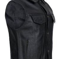 Ādas Moto Veste - Ar Kniedēm, rāvējslēdzēju